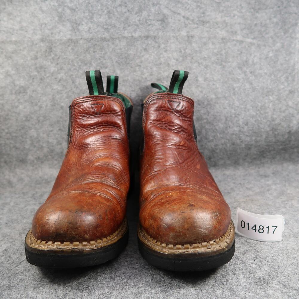 Georgia Giant Shoes Mens 10.5 Romeo Boots Pull On Waterproof Leather Brown Work - Picture 3 of 15